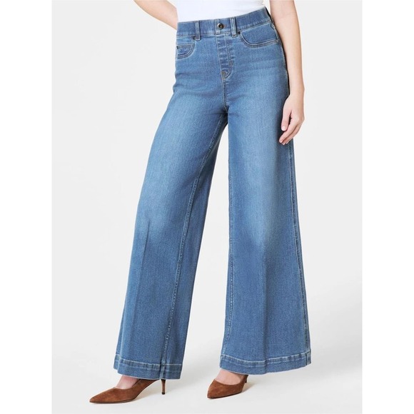 SPANX Denim - SPANX Stonewashed Blue Flare Jeans Size 3X New With Tags